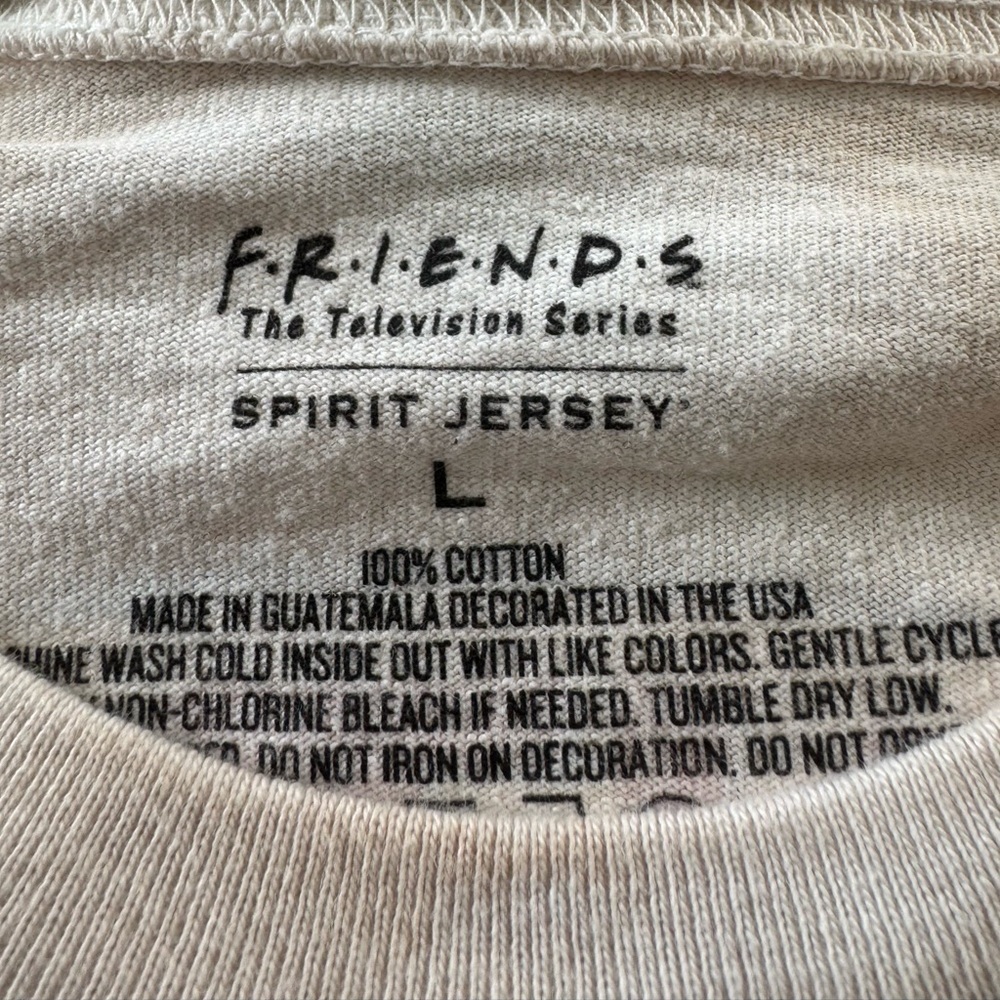Spirit Jersey Friend’s Unisex Central Perk Tea Stain Long Sleeve - Cream Sz L - Picture 9 of 9